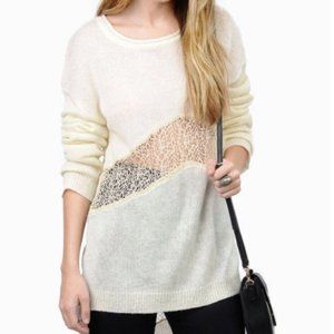 NWT Tobi Ivory Lace Sweater S